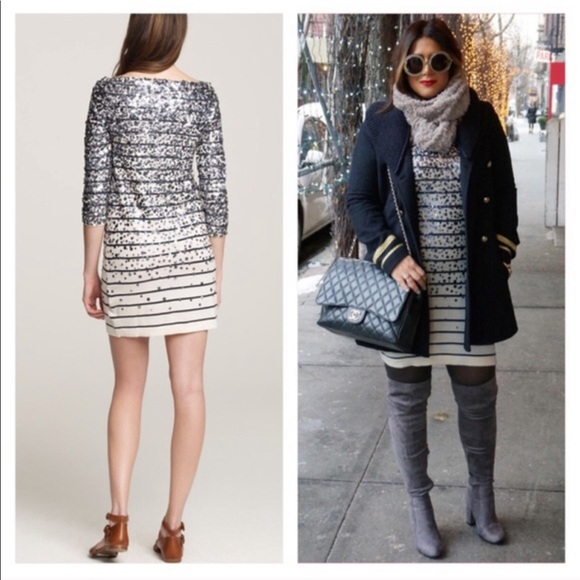 J.Crew Striped Sequin Confetti Sweater Dress - Picture 2 of 8